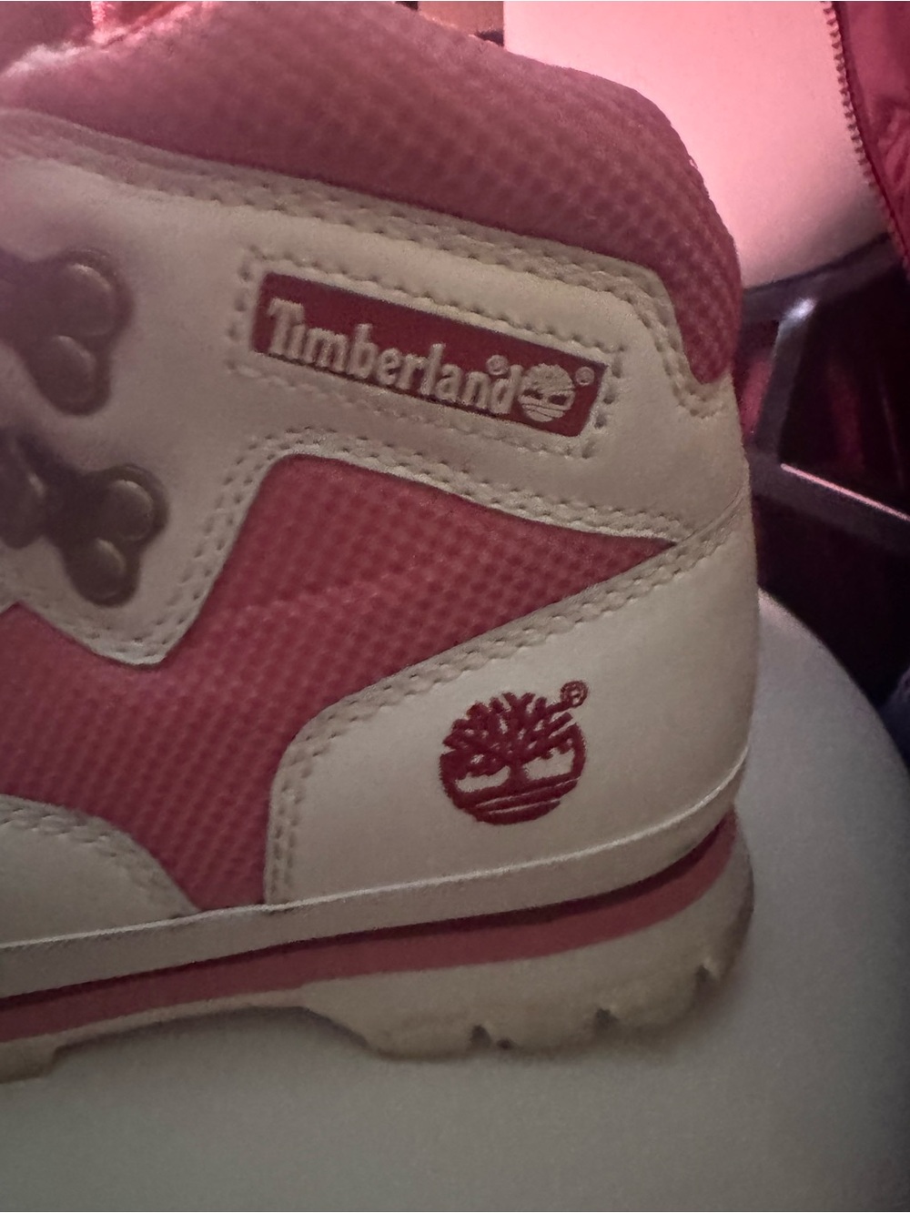 Timberland Kids Pink and Cream Outdoor Boot